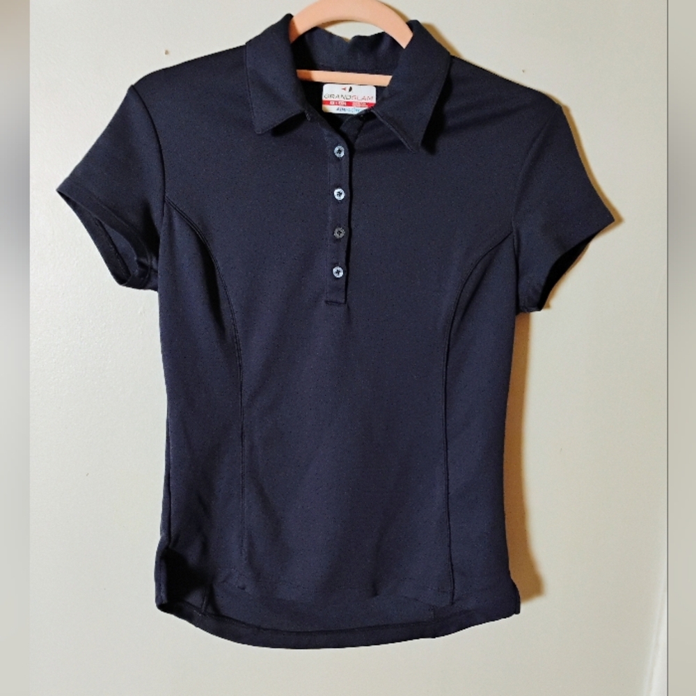 Women's‎ Grandslam Airflow Performance Navy Blue Golf Polo Shirt, Size XS